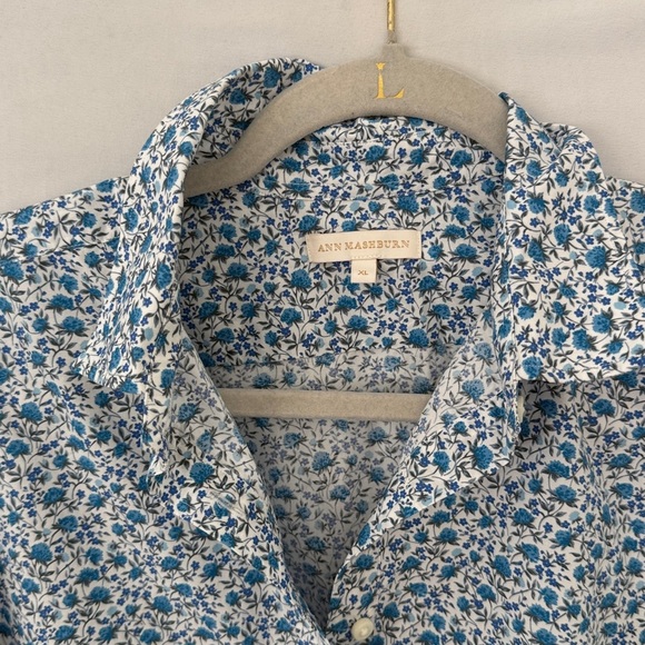 Ann Mashburn Liberty of London Pop-Over collar shirt size  XL - Picture 2 of 5